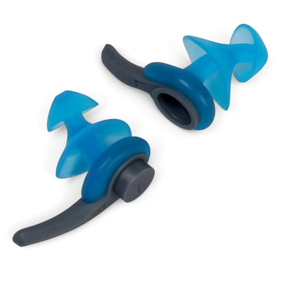 Speedo Biofuse Unisex Adult Ergonomic Swimming Earplugs with Left/Right Markings and Reusable Storage Case – Blue & Grey