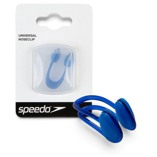 Speedo Universal Unisex Adult Swimming Nose Clip with Memory Plastic Frame, Soft Silicone Pads and Reusable Case – Navy, One Size