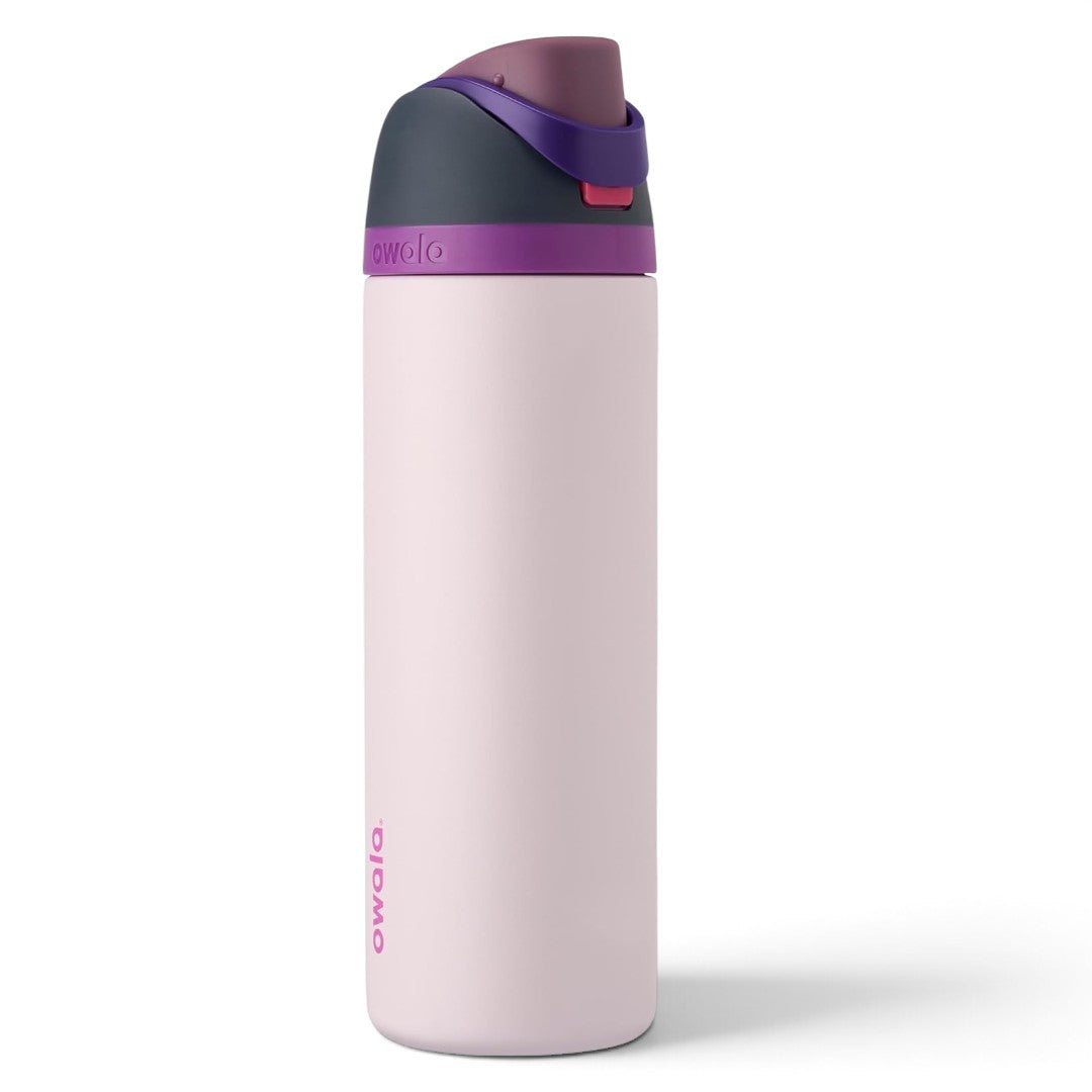 Owala FreeSip 710 ml (24 oz) Insulated Stainless Steel Water Bottle with Push-Button Lid, Built-In Straw, Leak-Proof Lock and Carry Loop