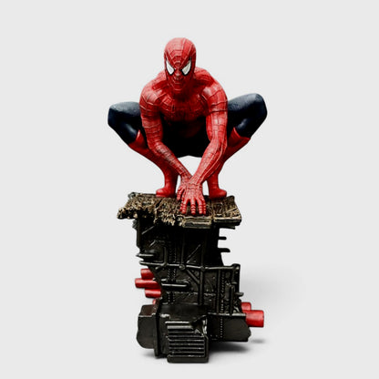 Marvel Spider-Man Crouching Pose Collectible Statue (7 inch) – Superhero Display Figure with Urban Base | BCX