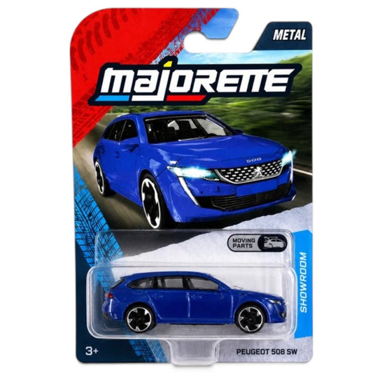 Majorette 1:64 Showroom Peugeot 508 SW Blue Die-Cast Model Car with Moving Parts