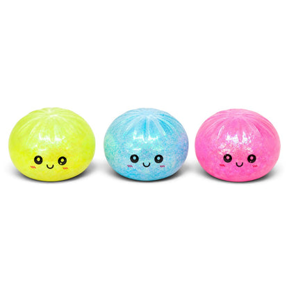 Rainbow Mystery Squishy Bun in Dumpling Box – Soft Sensory Fidget Squeeze Toy, 1 Pc Random Colour
