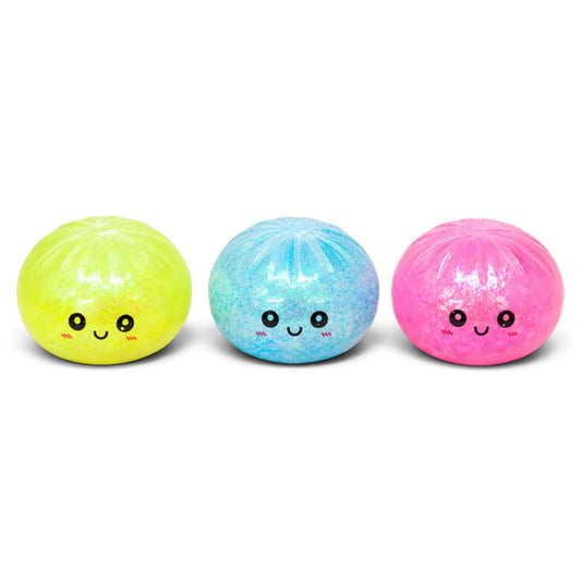Rainbow Mystery Squishy Bun in Dumpling Box – Soft Sensory Fidget Squeeze Toy, 1 Pc Random Colour