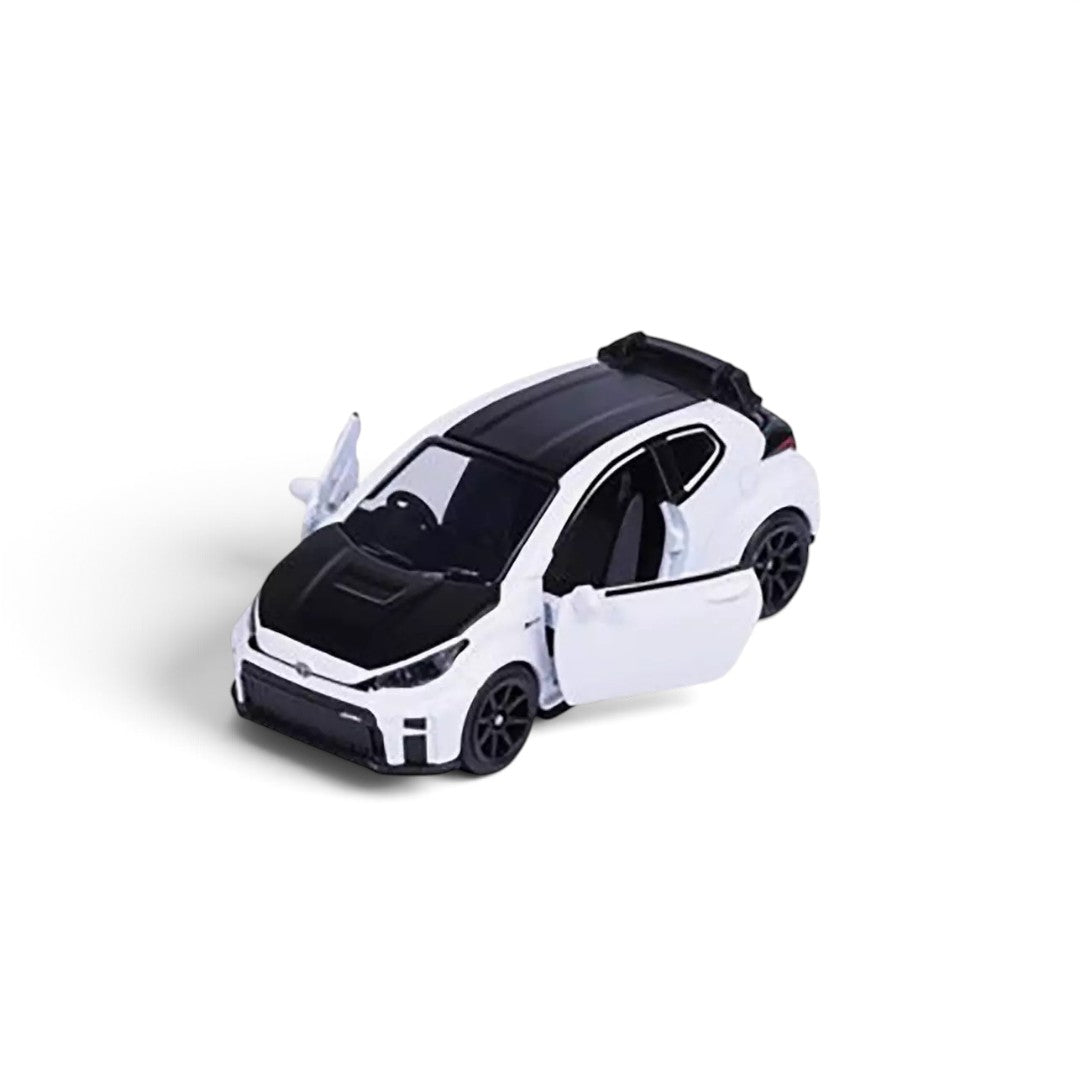 Majorette 1:64 Showroom Toyota GRMN Yaris White Die-Cast Model Car with Opening Parts
