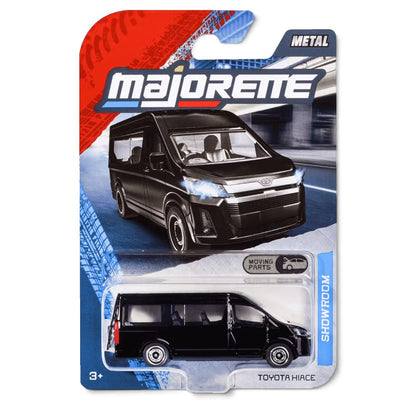 Majorette 1:64 Showroom 2026 Toyota Hiace Black Die-Cast Model Van with Moving Parts