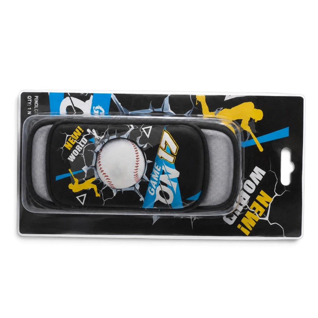 Baseball Pencil Case – Sports Pencil Pouch with Large Main & Front Pocket