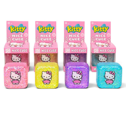 NeeDoh Kitty Nice Cube Glitter Squishy Sensory Fidget Toy – 1 Pc, Random Color