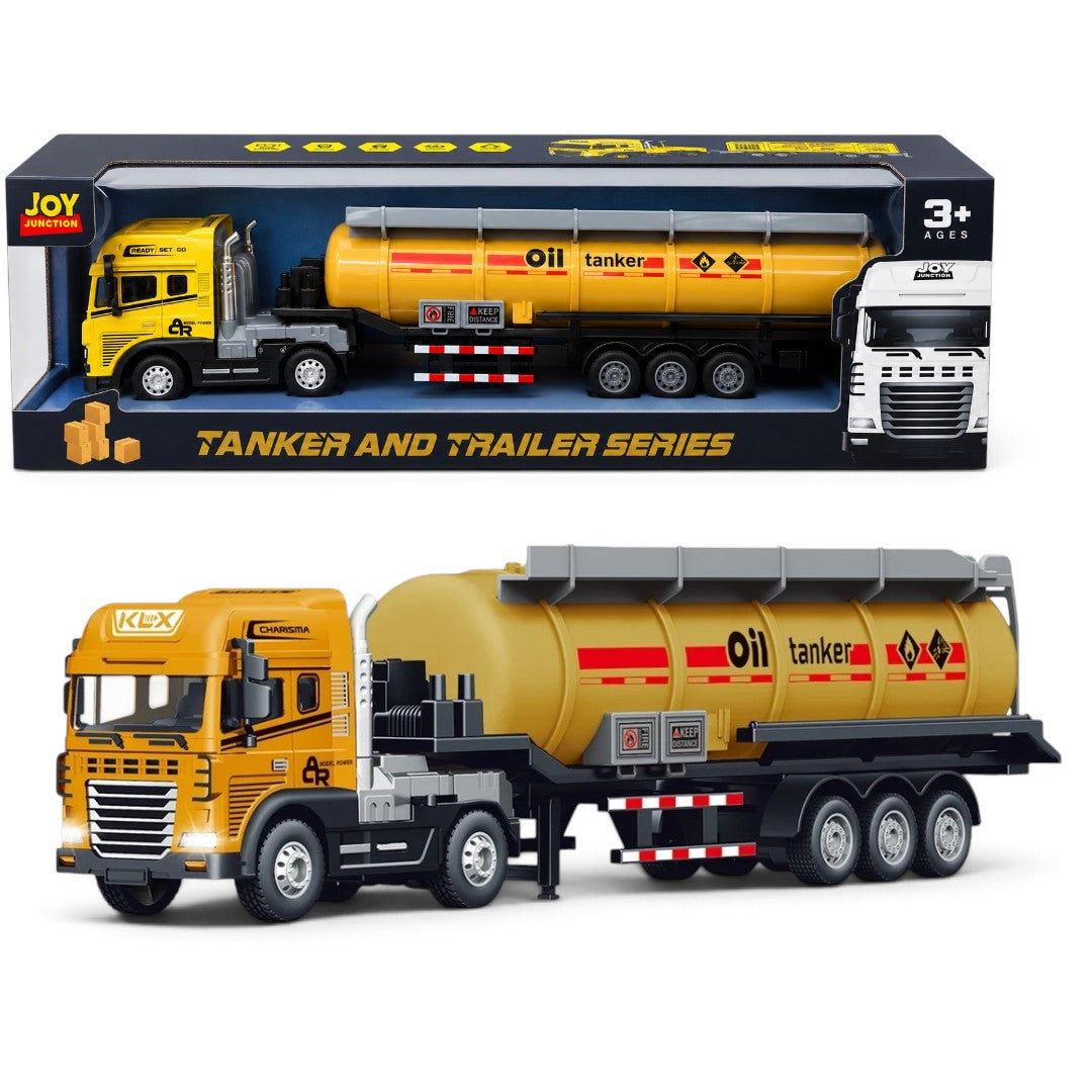 Joy Junction 1:24 Scale Oil Tanker Truck Toy with Light & Sound – 3+ Years