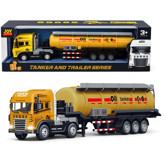 Joy Junction 1:24 Scale Oil Tanker Truck Toy with Light & Sound – 3+ Years