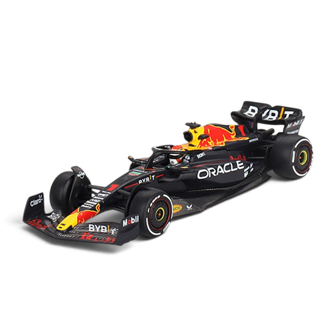 MINI GT 1:64 4-Car Die-Cast Set – Red Bull RB19 Verstappen, Abarth 595 LB-Works, Ford Puma Rally1 & Lancia Stratos HF