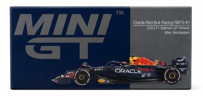 MINI GT 1:64 4-Car Die-Cast Set – Red Bull RB19 Verstappen, Abarth 595 LB-Works, Ford Puma Rally1 & Lancia Stratos HF