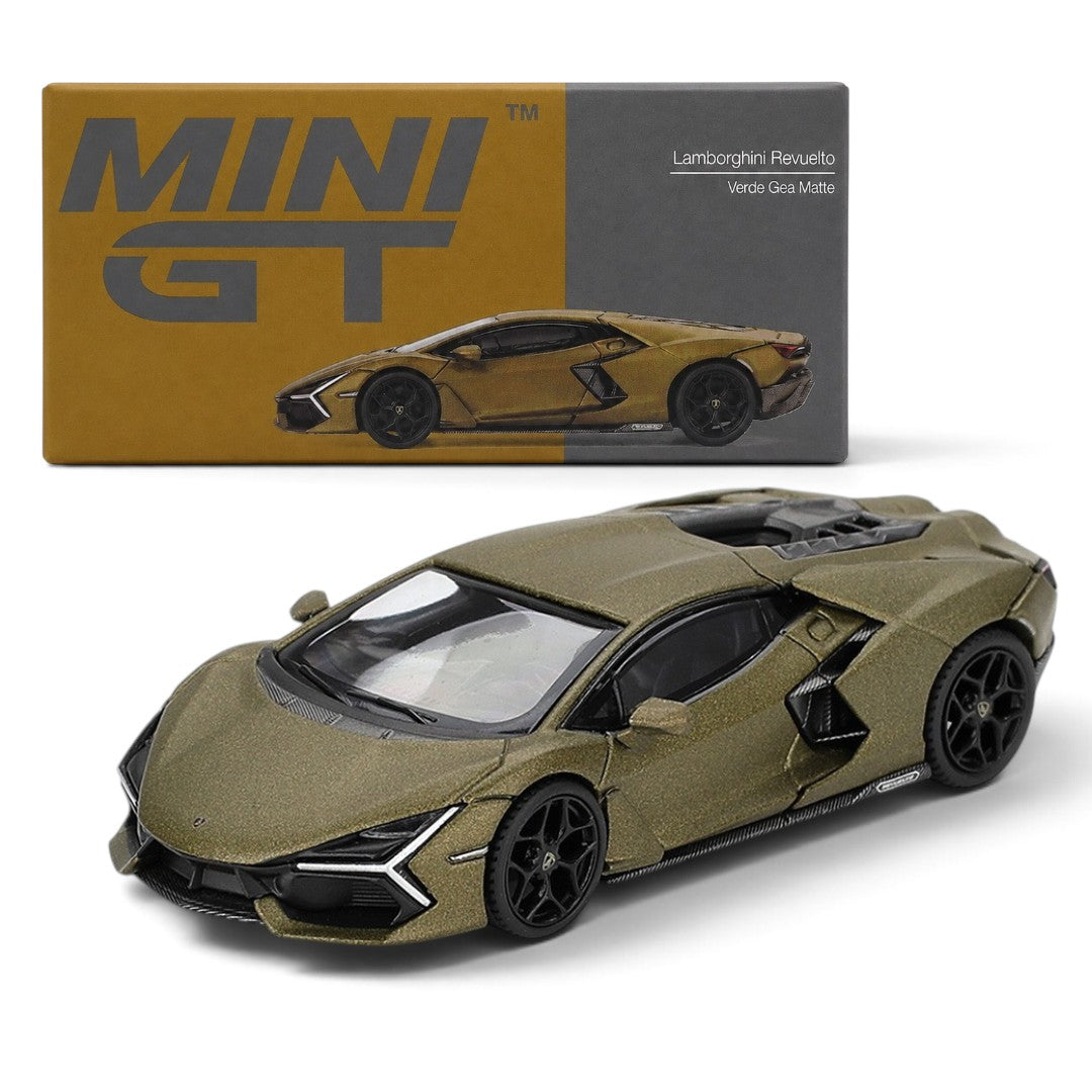 MINI GT 1:64 Scale Lamborghini Revuelto Verde Gea Matte Die-Cast Model Car