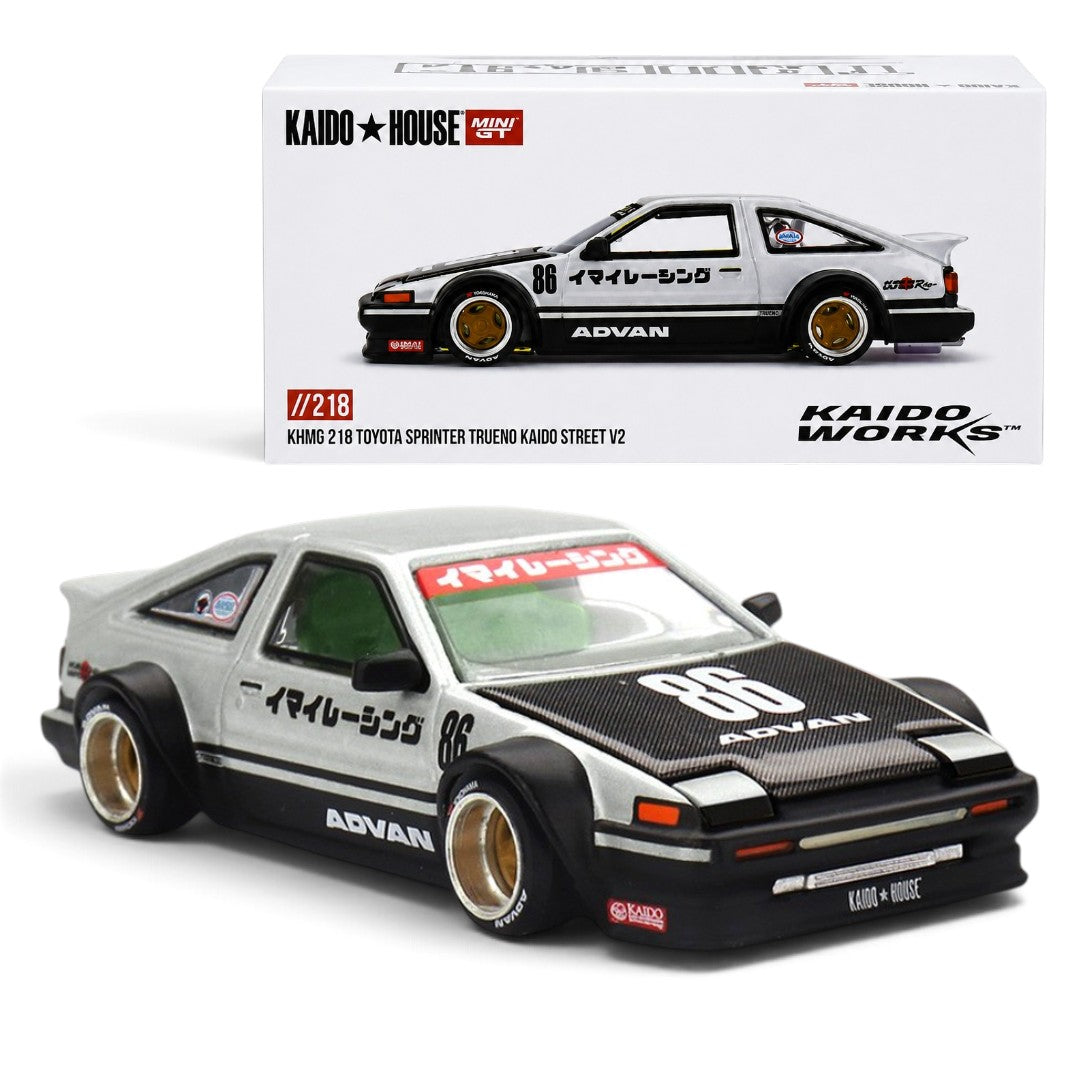 Kaido House x MINI GT 1:64 Scale Toyota Sprinter Trueno Kaido Street V2 #86 Die-Cast Model Car – KHMG218