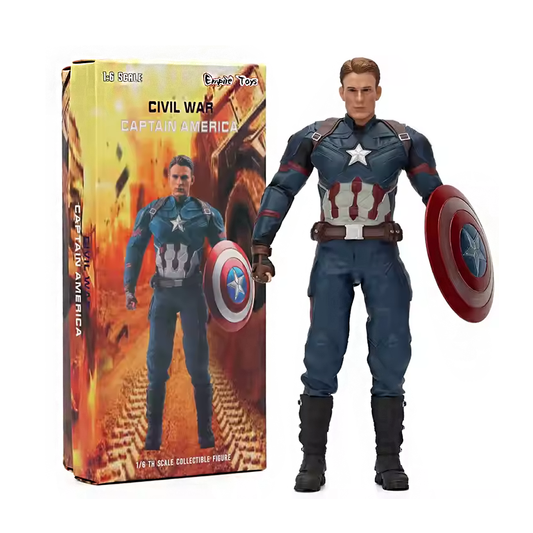 CIVIL WAR- CAPTAIN AMERICA 1/6th Scale Marvel Superhero Movie Inspired Figurines (30 cm) Age 14+