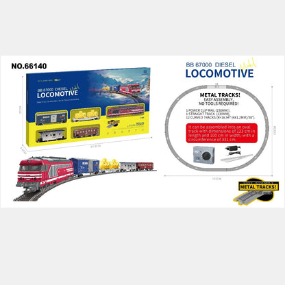 HO 1:87 BB 67000 Diesel Locomotive Train Set with Metal Tracks & Controller | 331 cm Track | Beginner Model Railway (14+)