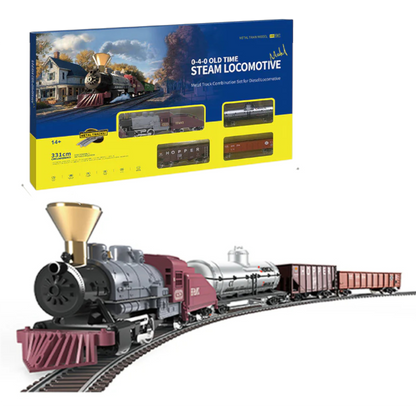 HO 1:87 Old Time Steam Locomotive Train Set with Metal Tracks & Controller | 331 cm Track | Beginner Model Railway (14+)