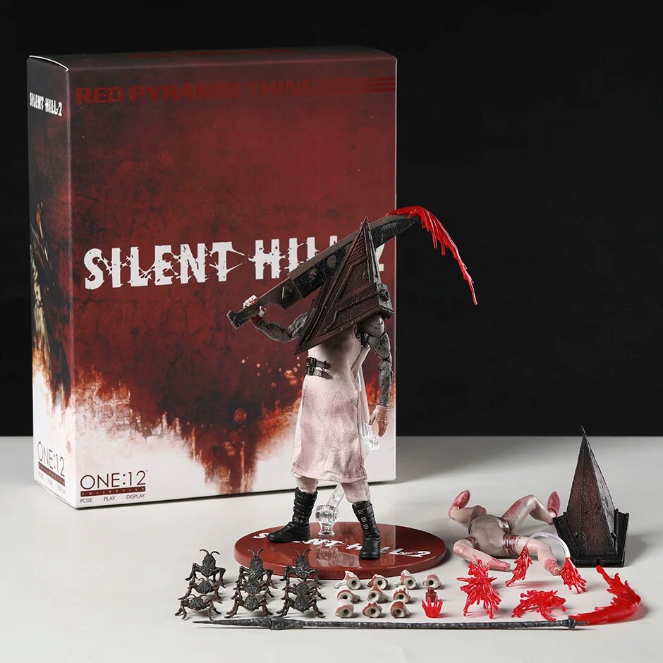 Silent Hill 2 Red Pyramid Thing (Pyramid Head) 1:12 Collectible Action Figure with Great Knife, Detailed Horror Character Model & Display Box for Gaming Fans and Adult Collectors