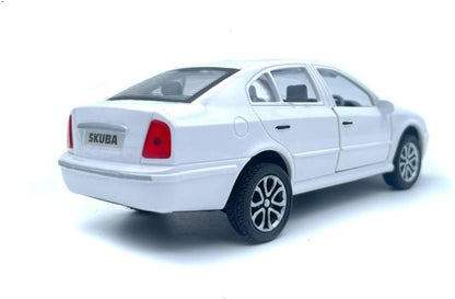 Centy Wheel Force Skuba Car (White) | Pull Back Action Toy Sedan with Openable Doors for Kids