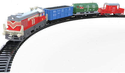 Centy 14-Piece Battery-Operated Indian Mini Cargo Train Set with 4-Piece Train, 10-Piece Track & High-Speed Engine for Kids 3+