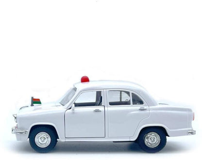 CENTY Ambassador VIP Pull Back Toy Car White | Openable Doors | Classic Indian Sedan Toy for Kids 3+