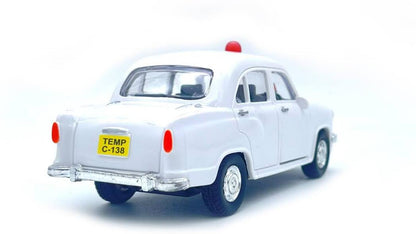 CENTY Ambassador VIP Pull Back Toy Car White | Openable Doors | Classic Indian Sedan Toy for Kids 3+
