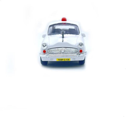 CENTY Ambassador VIP Pull Back Toy Car White | Openable Doors | Classic Indian Sedan Toy for Kids 3+