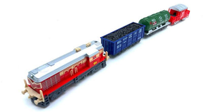 Centy 14-Piece Battery-Operated Indian Mini Cargo Train Set with 4-Piece Train, 10-Piece Track & High-Speed Engine for Kids 3+