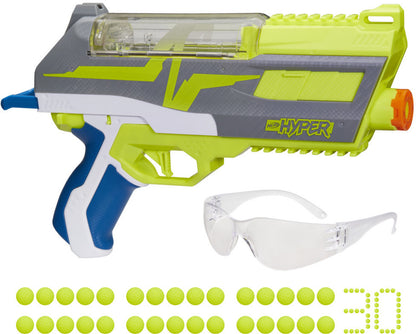 Nerf Hyper Impulse-40 Blaster – 30-Round Capacity with Spring-Open Reload & Eyewear