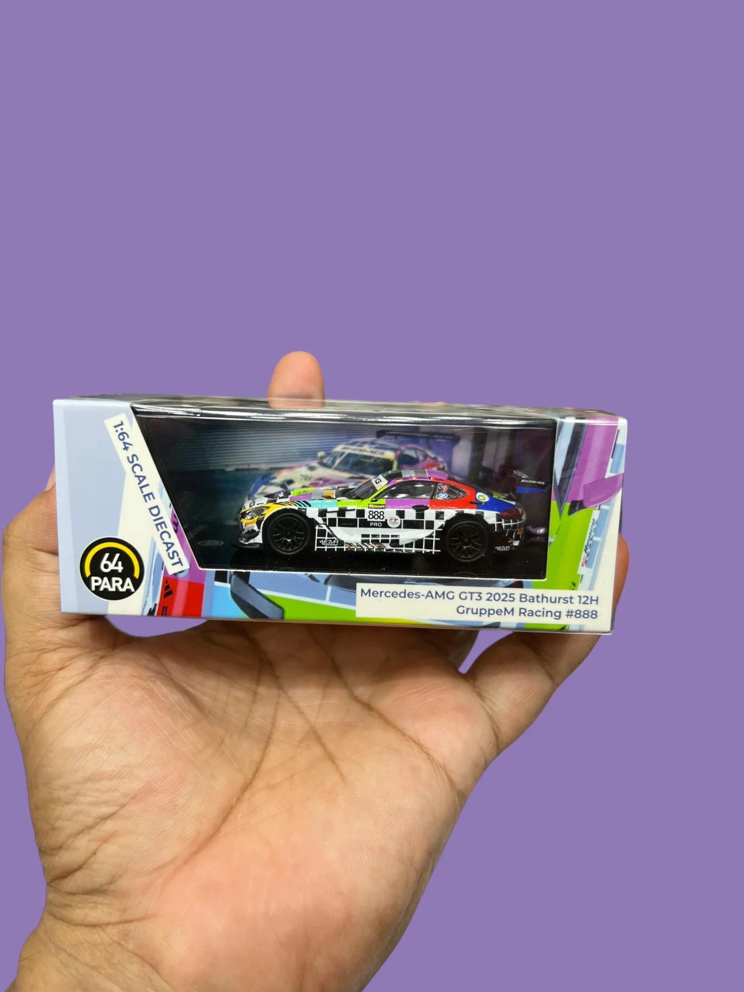 Para64 Mercedes-AMG GT3 2025 Bathurst 12H GruppeM Racing #888 – 1:64 Scale Diecast Model Car - Jaiman Toys