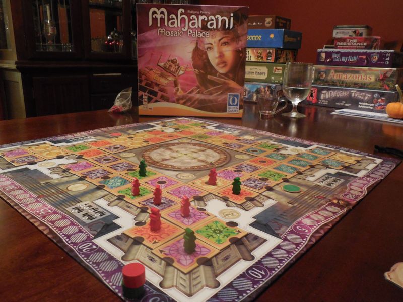 Queen Games Maharani Mosaic Board Game | Strategic Tile Placement & Pattern Building Game | Family Party Game for 2–4 Players | Ages 8+