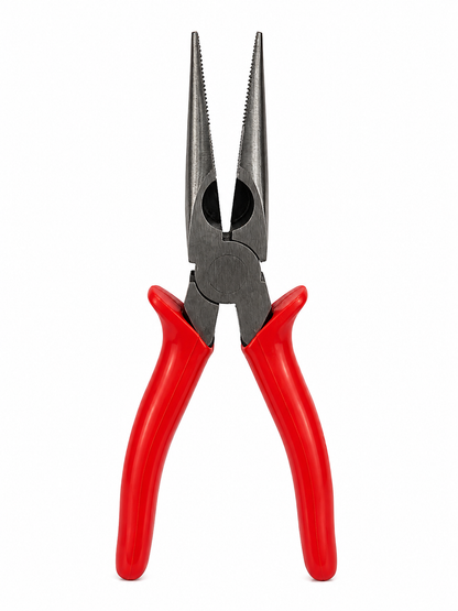 Long Nose Pliers 17 cm | Needle Nose Pliers with Serrated Jaws | Random color Handle