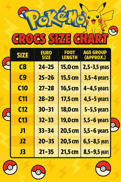Pokemon Crocs Clogs for Unisex Kids - Jaiman Toys