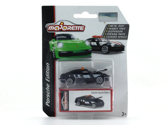 Majorette Porsche Edition Taycan Turbo S - 1:64 Scale (Black) - Jaiman Toys