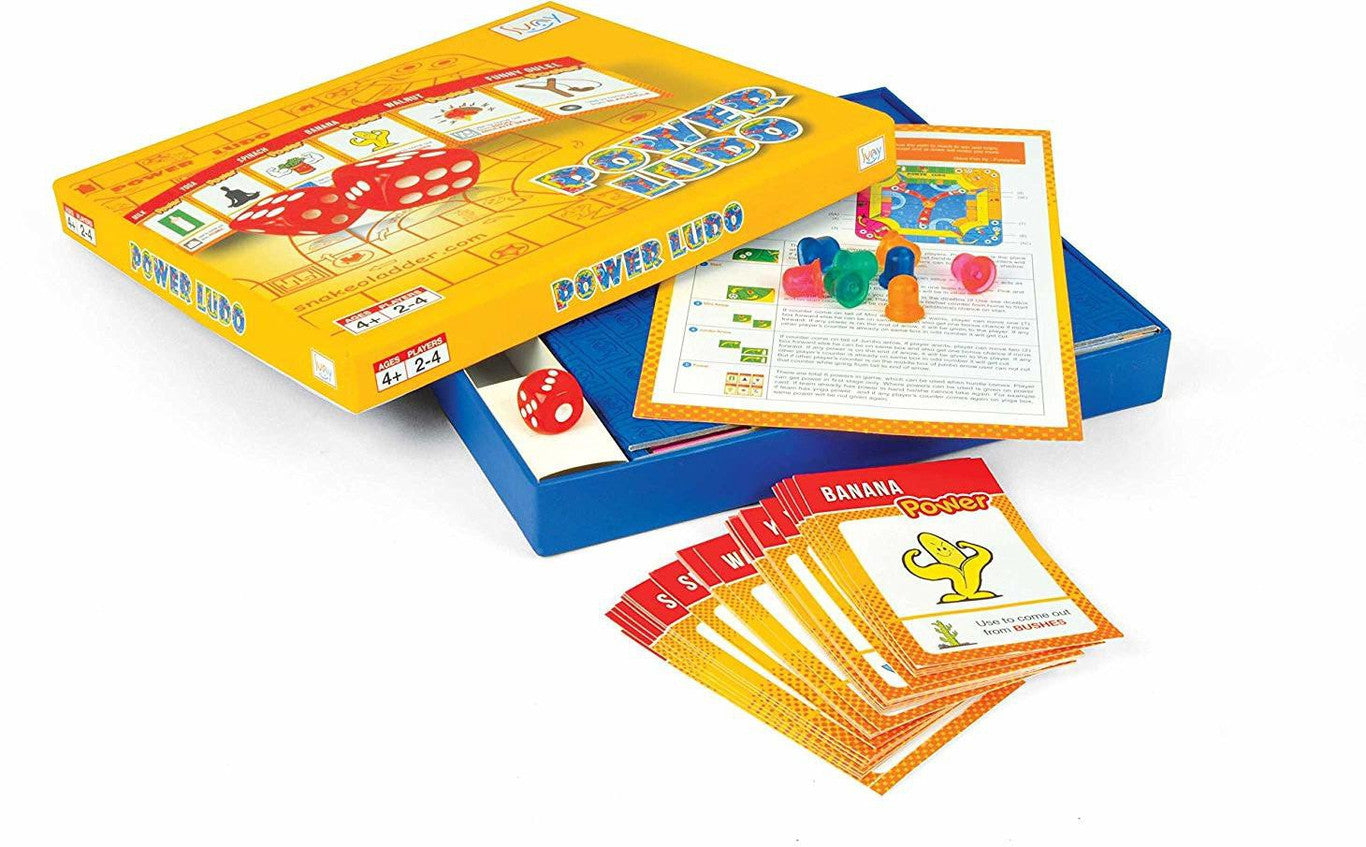 Power Ludo Strategy Board Game | Educational Family Game for Kids & Adults | 2-4 Players | Interactive Ludo with Power Card