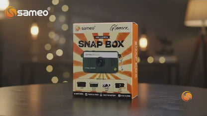 SAMEO Glamera Snap Box Mini Camera – 1 PC Random Design | 1080P Full HD Video, 12MP Photos, 7 Photo Filters, 0.96" IPS Display, Rechargeable Keychain Camera