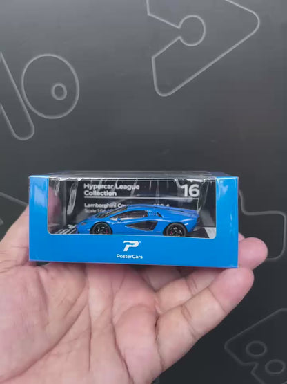 PosterCars 1:64 Lamborghini Countach LPI 800-4 – Bleu – Acrylic Box | Hypercar League Collection #16