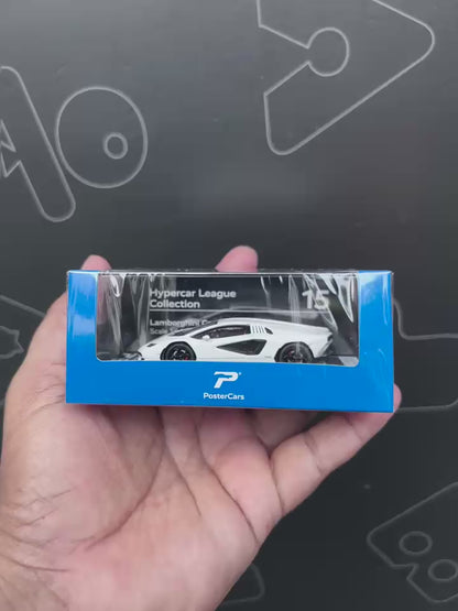 PosterCars 1:64 Lamborghini Countach LPI 800-4 – White – Acrylic Box | Hypercar League Collection
