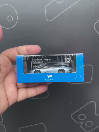PosterCars 1:64 McLaren Speedtail – Speedtail Silver – Acrylic Box | Hypercar League Collection #13