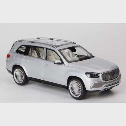Paragon 1:18 Mercedes-Maybach GLS 600 Silver Diecast Model – Luxury SUV All-Opening Collector Car