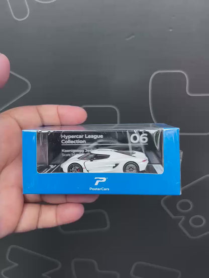 PosterCars 1:64 Koenigsegg Jesko Absolut 06 – Crystal White Acrylic Box | Hypercar League Collection Diecast Model