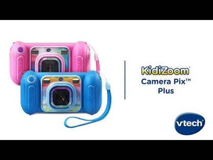 VTech KidiZoom Camera Pix Plus, Blue | Kids Digital Camera with 4X Digital Zoom, Selfie Mode, HD Photos & Videos, Voice Recorder, Games & Expandable Memory