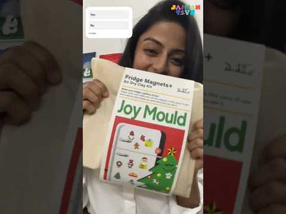 Joy Mould Christmas Fridge Magnet DIY Kit | Air-Dry Clay Craft Set for Kids & Adults | Make Santa, Tree, Reindeer & More – No Baking Needed
