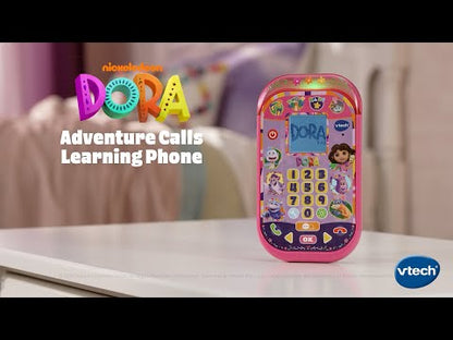 VTech Dora Adventure Calls Learning Phone | Interactive Bilingual Educational Toy Phone with 4 Learning Games, Voice-Activated Play, English & Spanish for Kids