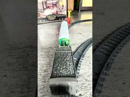 FENMING Classic Steam Train Set with Smoke, Lights & Track Layout | Battery Operated Railway Toy