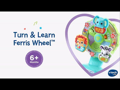 VTech Turn & Learn Ferris Wheel Interactive Learning Toy with Lights, Sounds, Music & Animal Friends | Educational Activity Toy for Babies