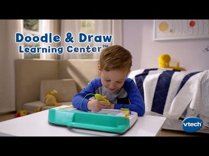 VTech Doodle & Draw Learning Center | Interactive Educational Writing & Drawing Board with LCD Screen, Stencils, Magnetic Stamps, Stylus & Learning Games | Preschool Learning Toy