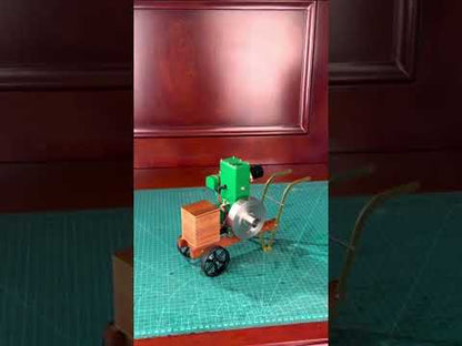 RETROL & OKMO D-Type 100th Anniversary Stationary Gasoline Engine Model – Fully Functional Mini 4-Stroke Engine with Wooden Base