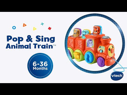 VTech Pop and Sing Animal Train | Interactive Musical Pull-Along Train with Pop-Up Animals, Lights, Sounds & Early Learning Fun