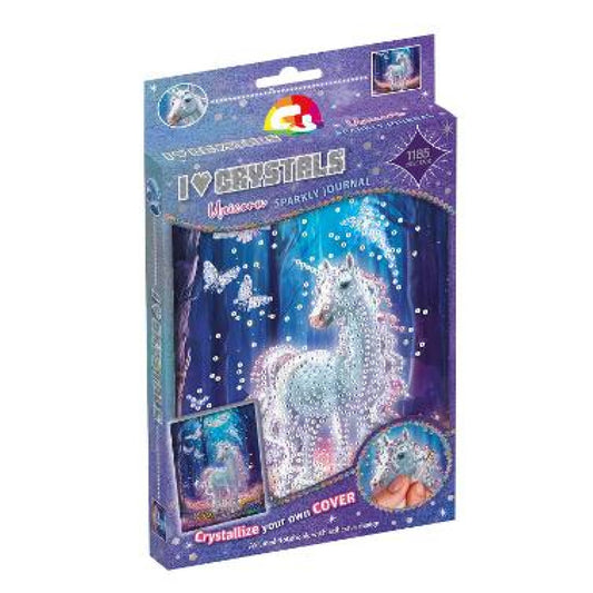 I Love Crystals Unicorn Sparkly Journal | Glitter Diary for Kids