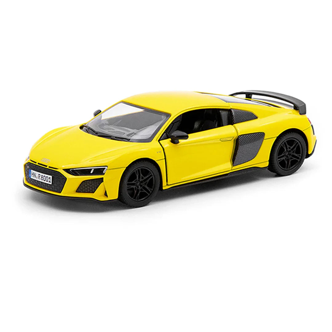 KiNSMART 2020 Audi R8 Coupe – 1:36 Scale Die-Cast Model Car Set – 5-Inch Pullback Toy Cars - Yellow - Jaiman Toys